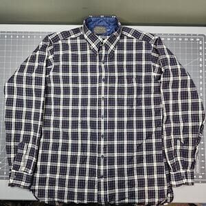 Vintage Pendleton Shirt Large Tall Plaid Flannel Wool Loop Collar Sir USA Read